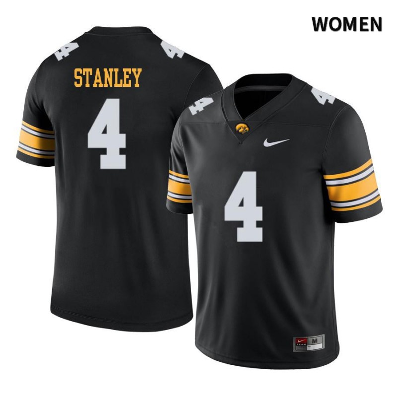 Women's Iowa Hawkeyes NCAA #4 Nate Stanley Black Authentic Nike Alumni Stitched College Football Jersey EY34F04CB